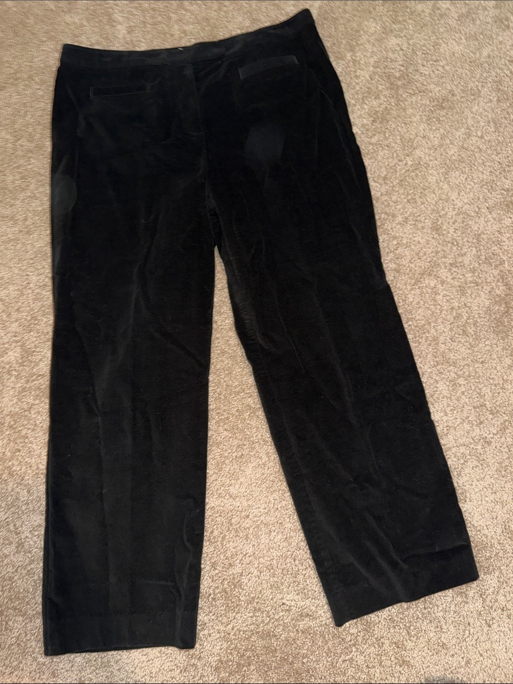 Talbots Black Velvet Straight-Leg Pants - size 16. B10